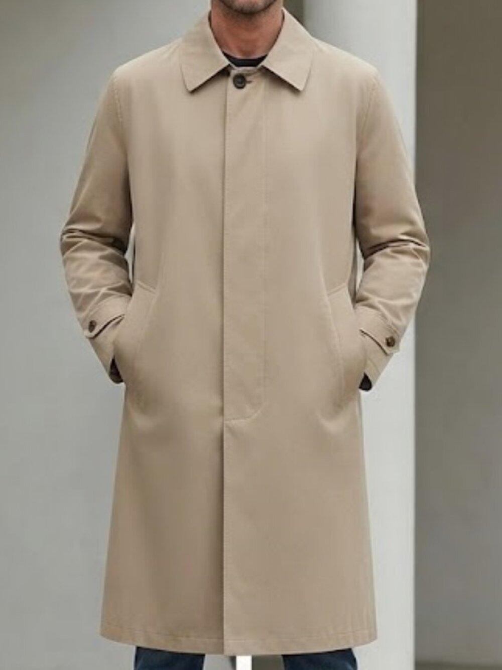 H&M Long Jacket Trench Car Coat Mens Size Large
